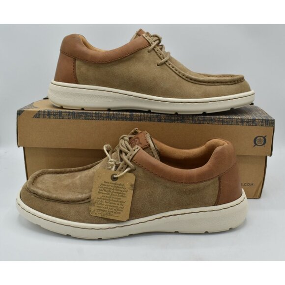 Born Mens Size 8 Maverick Taupe Brown Combo Leather Moc Toe Shoes - Picture 4 of 12